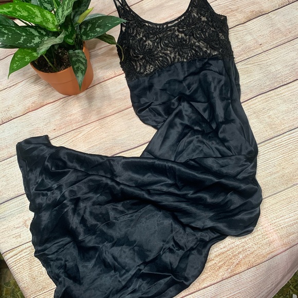 Vintage 90’s beaded black maxi dress SZ M - Picture 5 of 9